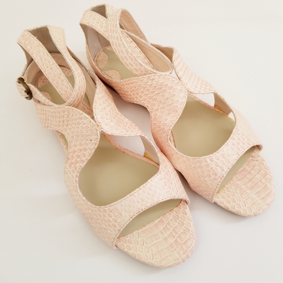Leon Max Pink Snakeskin Sandals 7 - Picture 8 of 8